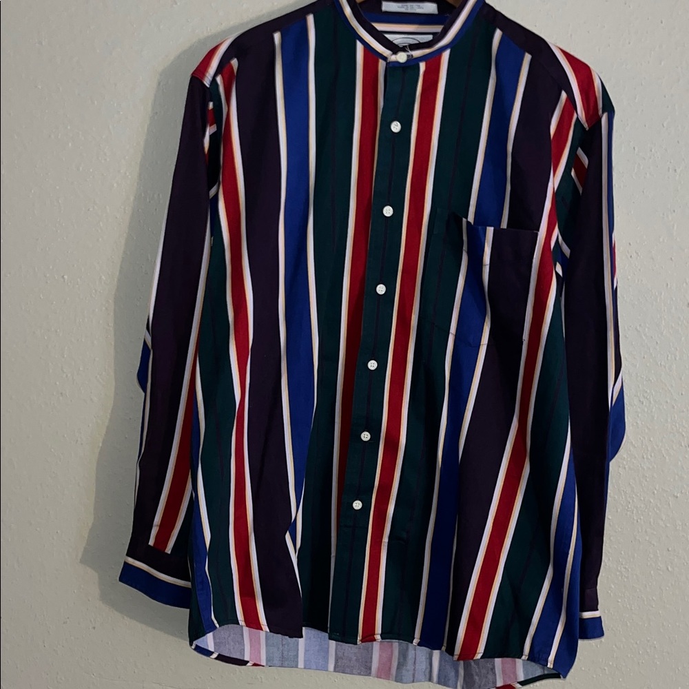 Vintage JOHN ASHFORD SPORT Striped Multicolor Men's Shirt